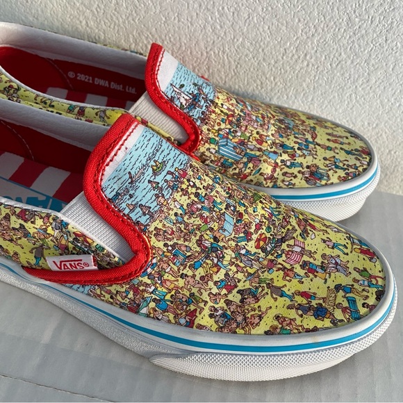VANS X WALDO Like New Limited Edition Printed Slip On Shoe Size 5.5 - Picture 3 of 8